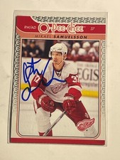 Detroit Red Wings MIKAEL SAMUELSSON Signed Card