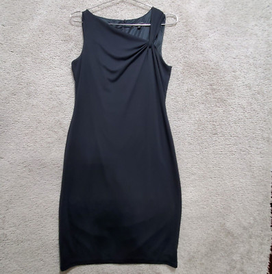 David Meister Sheath Dress Women's 6 Black Cocktail Twist Knot Formal Classic