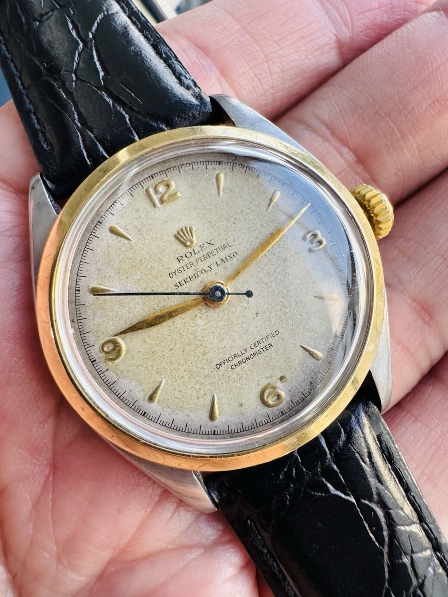 ROLEX VINTAGE REF 6084 SERPICO Y LAINO 14K/SS SEMI