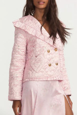 Love Shack Fancy Jolyn Heart Jacket Dusted Petals Xs Nwt $695