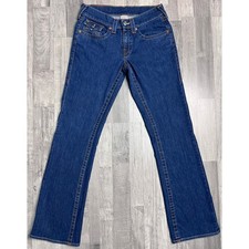 True Religion Billy Bootcut Jeans Women 28 Made in USA Flap Pocket Medium Wash