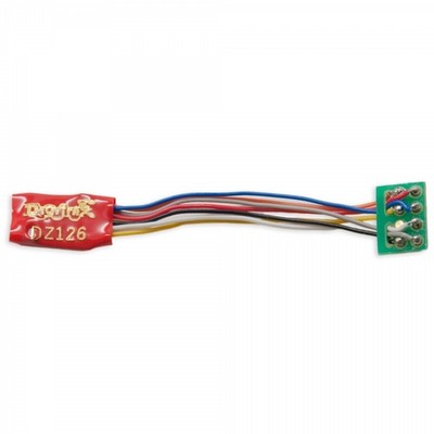 Digitrax DZ126PS 1 Amp 2 Function HO/N/Z DCC Decoder - Med Plug 1.2'', Back EMF