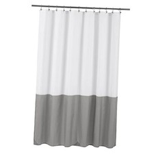 Waterproof Fabric Shower Curtain Liner - 72"W x 72"L - Pack of 1 - White/Grey