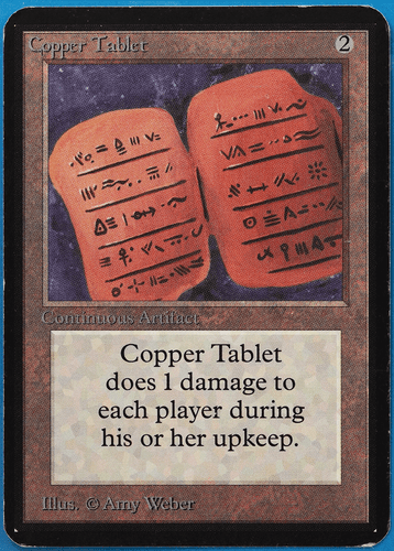 Copper Tablet Alpha PLD Artifact Uncommon MAGIC MTG CARD (ID# 505202) ABUGames - Picture 1 of 2