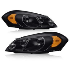 Headlight Assembly Chevy Impala 06-13 Smoked Black Housing Amber Reflector