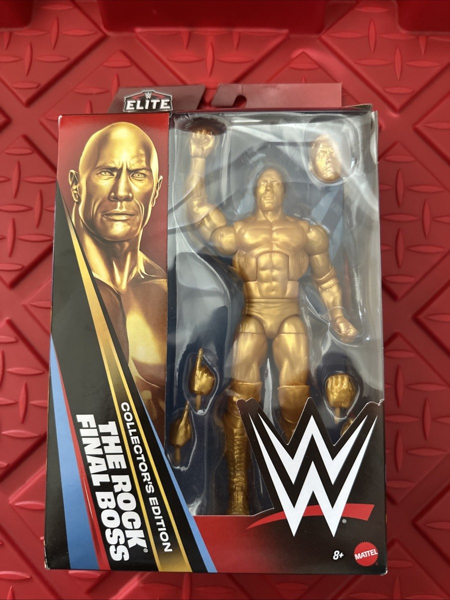 WWE Elite 125 THE ROCK FINAL BOSS Gold Statue Walmart Collector's