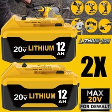 2Pack 12.0AH For DeWalt 20V 20 Volt Max XR Lithium Ion Battery DCB206-2 DCB205-2