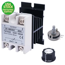 SSR-25VA Solid State Voltage Regulator 25A 380VAC with Heat Sink Potentiometer