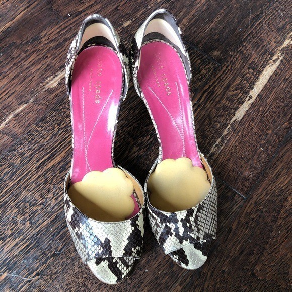 Kate Spade Python Embossed Leather Heels Size 8 S… - image 4