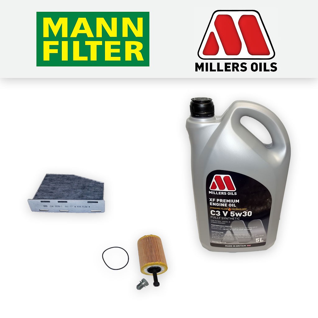 SERVICE KIT for VW PASSAT (3C) 1.9 TDI MANN OIL CABIN FILTERS +OIL (2005-2010)