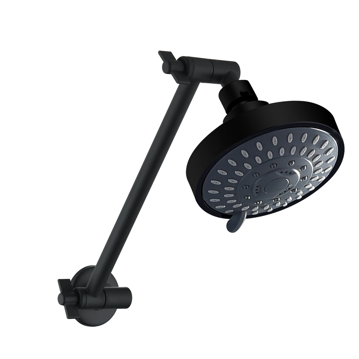 Decaura Round/Square Rain Shower Head with Adjustable Wall-Mount Bracket Black