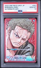 PSA 10 Roronoa Zoro Leader OP01-001 Parallel GEM MT 2022 One Piece Card Game JP