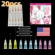 20 Tattoo Micro Needle 1.5-25mm Disposable Sterile Injection Syringe Tips Needle