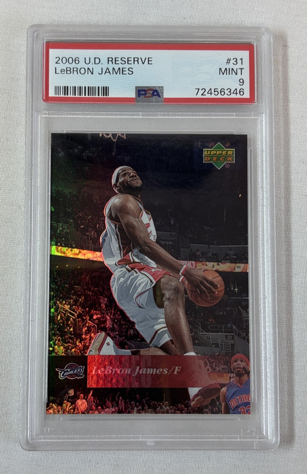 2006 UD Reserve #31 LEBRON JAMES ~ PSA 9 view 1