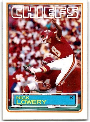 1983 Topps Nick Lowery Kansas City Chiefs #290