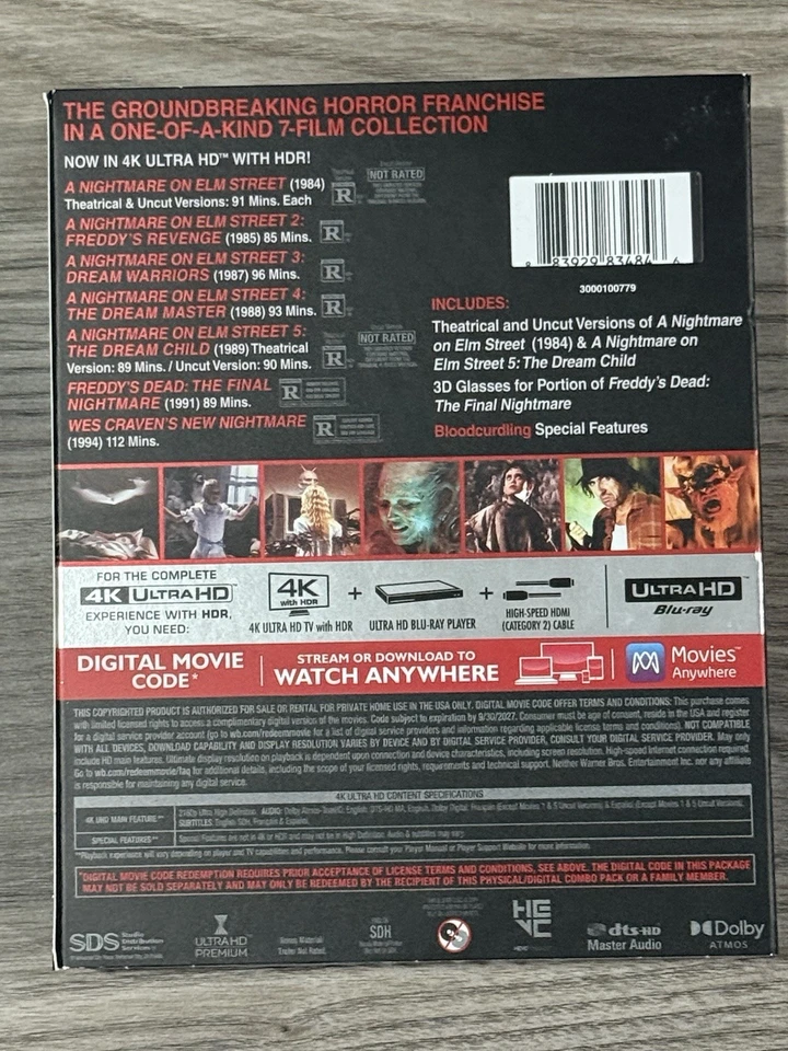 A Nightmare on Elm Street: 7-Film Collection (4K/Blu-ray + Digital) - New - Image 2 of 4