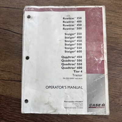 Case IH Quadtrac steiger rowtrac 450 500 550 600 Tractor Owner Operator Manual