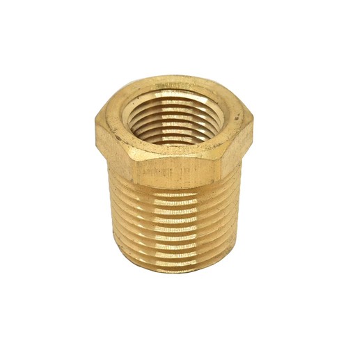 1/2" NPT Male x 3/8" NPT Female Brass Hex Bushing - FB806