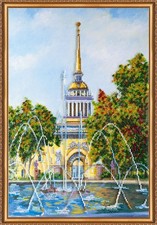 Bead Embroidery Kit "City sketches 2" Stitching Handmade Beadwork