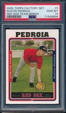 2005 Topps Factory Exclusive Team Bonus Dustin Pedroia #5 Rookie RC PSA 10 GEM