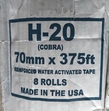 H-20 70mmx375ft Reinforced Water Activated Tape 6 Roll