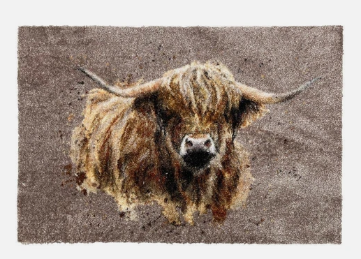Bree Merryn Luxury Washable Mat Collection 50x75cm - Blair (Highland Cow) Indoor
