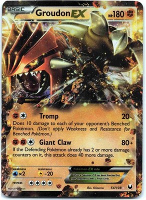 Groudon EX Ultra Rare Dark Explorers DEX Fighting Holofoil 54/108  NM