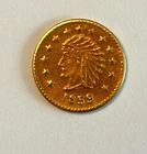 1859 California GOLD Indian Head Fractional Gold Round Token FREE SHIP US/CAN