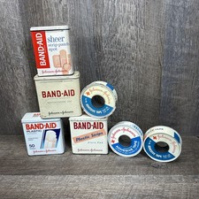 Seven (7) Vintage Johnson & Johnson / Band-Aid Branded Tins - First Aid