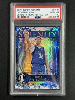Cooper Flagg 2025 Topps Chrome Serenity RC Blue refractor /150 PSA 10 Mavericks