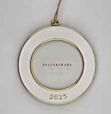 NEW Pottery Barn Dated 2025 White Round Christmas Tree Frame Ornament NWT