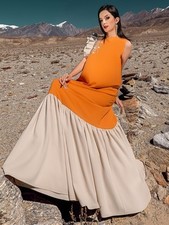 Women Ruffles Beading Robe African Long Dress Abaya Kaftan Party Gown Elegant