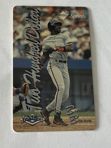 Barry Bonds Vintage Original Phone Card RARE Sport icon 