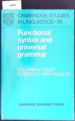 Functional syntax and universal grammar. Cambridge studies in linguistics; 38. F