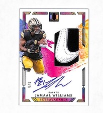 2024 Panini Impeccable Jamaal Williams 4/5 Auto Nike Swoosh Patch Card Saints 