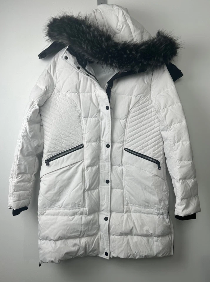 CHAQUETA ABRIGO AISLANTE PARKA LARGA PLUMÓN PAJAR CANADA SKYLARK TALLA XXL Capucha Blanca Foto 3 de 4
