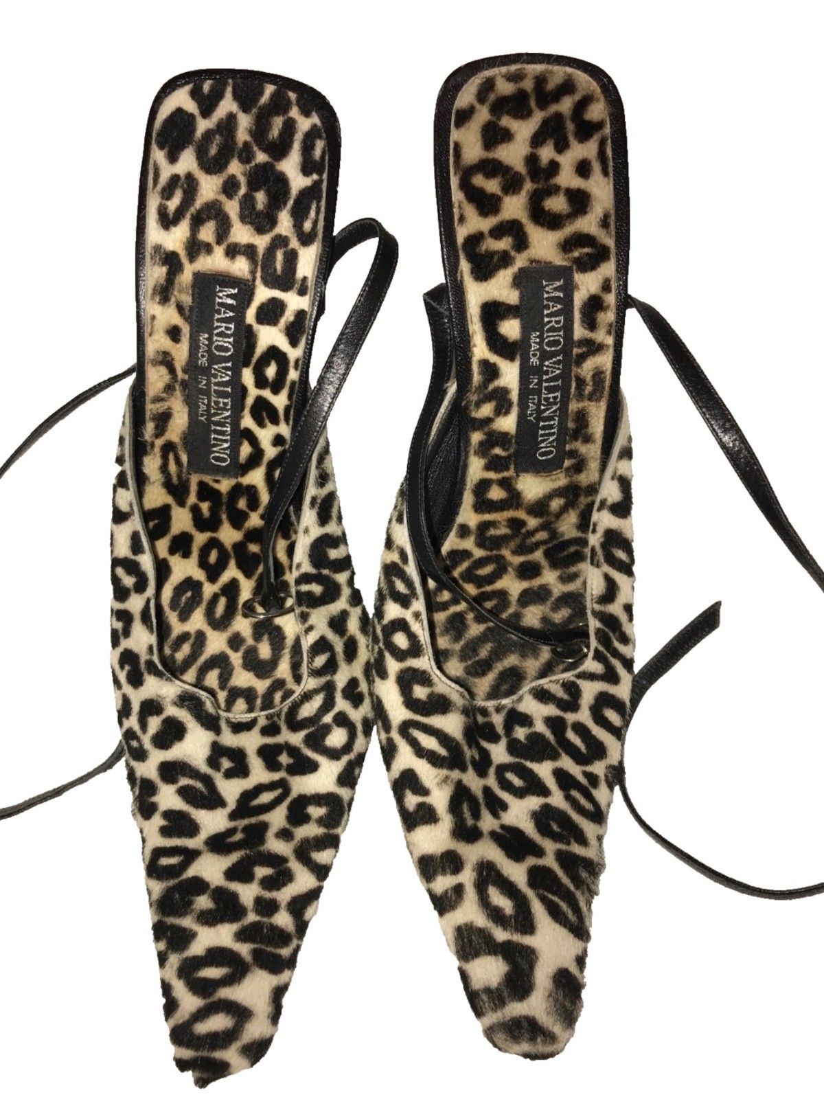 Mario Valentino Itali Leopard Print Calf Hair square Toe Stiletto Heels Shoes 40 thumbnail 3