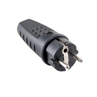 Wtyczka PrzenośNa Gumowa Proste 3P 16A 250V Czarna IP44 OR-AE-1315