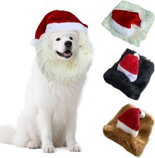 Dog Lion Mane Costume Headgear for Halloween  Christmas Photoshoot White, M 