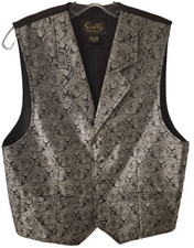 Vintage Scully Vest Mens Silver Black Western Style Size M