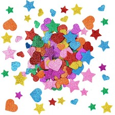 400 PCS Colorful Glitter Foam Stickers Self Adhesive Star Shaped