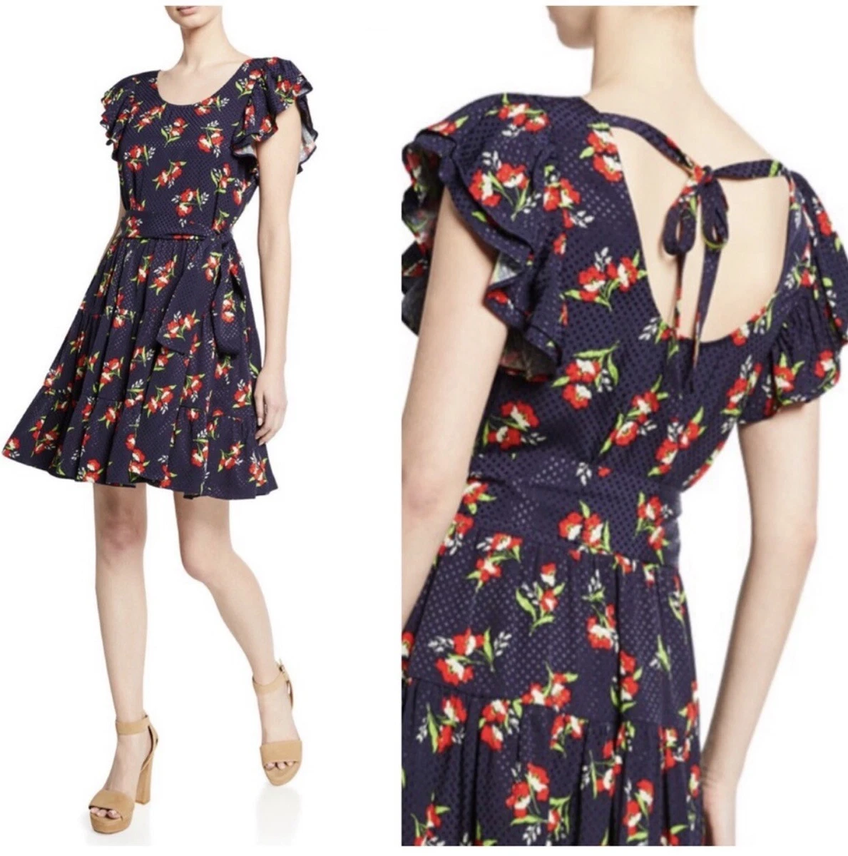 Jill jill stuart top floral jacquard dress