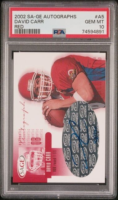 David Carr SA-GE Autographs #A5 Red