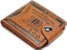 Mens Billfold Leather Wallet US Dollar Bill Wallet Credit Card Holder Coin Purse