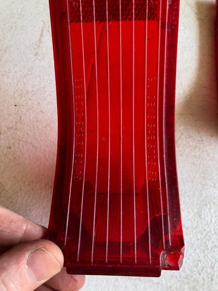 1966 Chevrolet Chevelle Tail Light Lenses VINTAGE ORIGINAL - Image 3 of 4