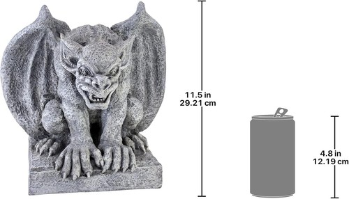Gargoyle Statue Outdoor Stone Garden Vintage Antique Medieval Concrete Looks - Picture 2 of 5