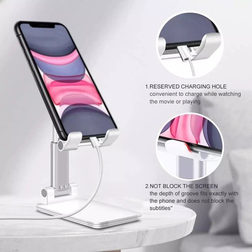 2PACK Adjustable Metal Desk Tabletop Phone iPad Tablet Stand Holder Foldable - Picture 14 of 30