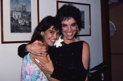 Phoebe Cates and Brooke Adams embracing United States circa 1980s Old Photo