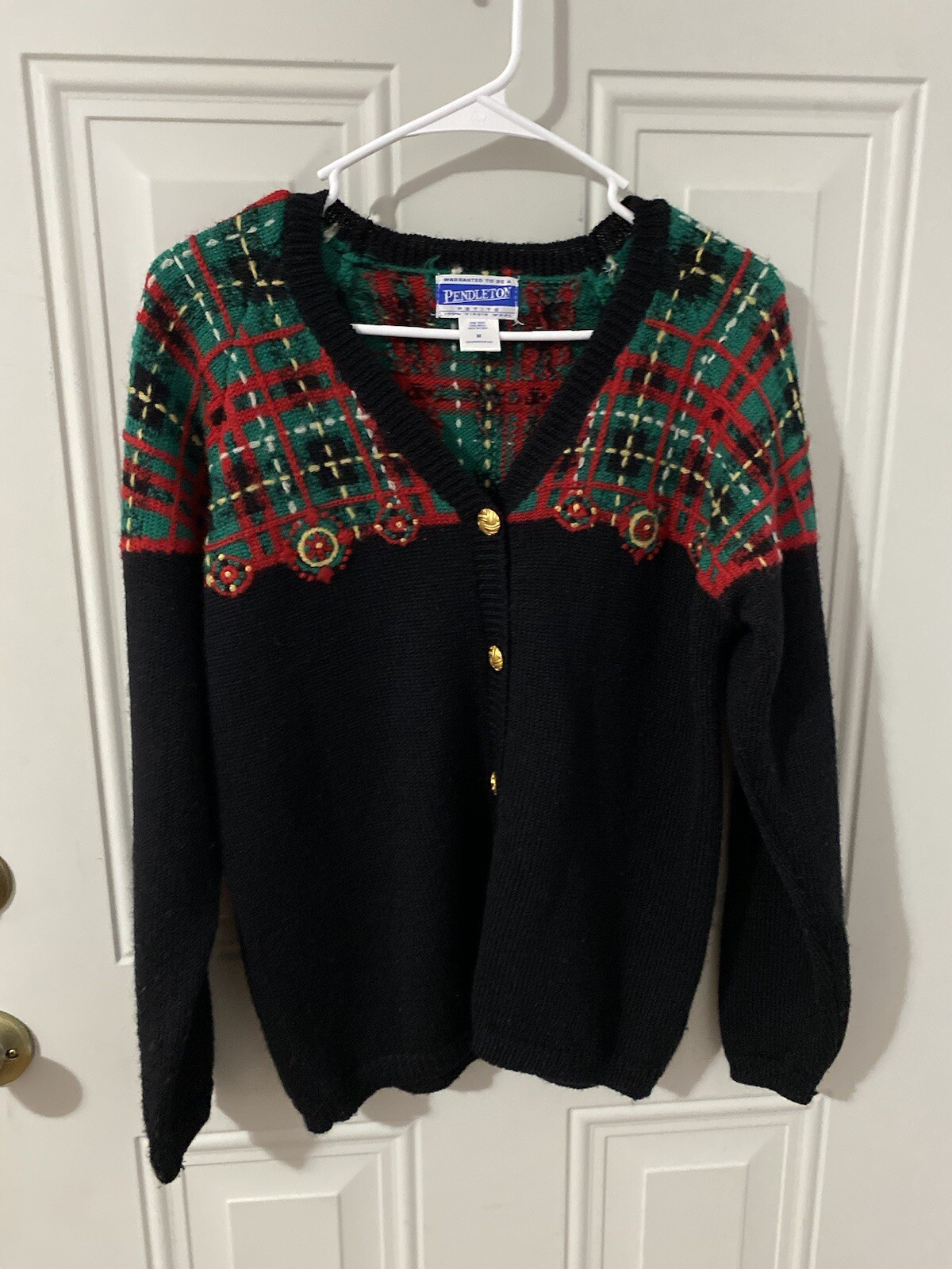 Pendleton Petite Medium Mp Christmas Sweater Card… - image 1