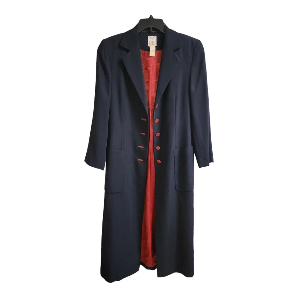 Chaqueta Blazer Mondi Business Para Mujer Azul Marino Larga con Botones y Maxi Falda Talla US 6/36 Foto 3 de 4